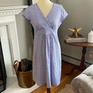 Boden purple and white polka dot cotton dress size 8